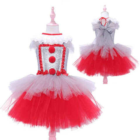 Halloween clown costume dress for girls