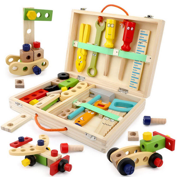 carpenter's set wooden puzzle toys