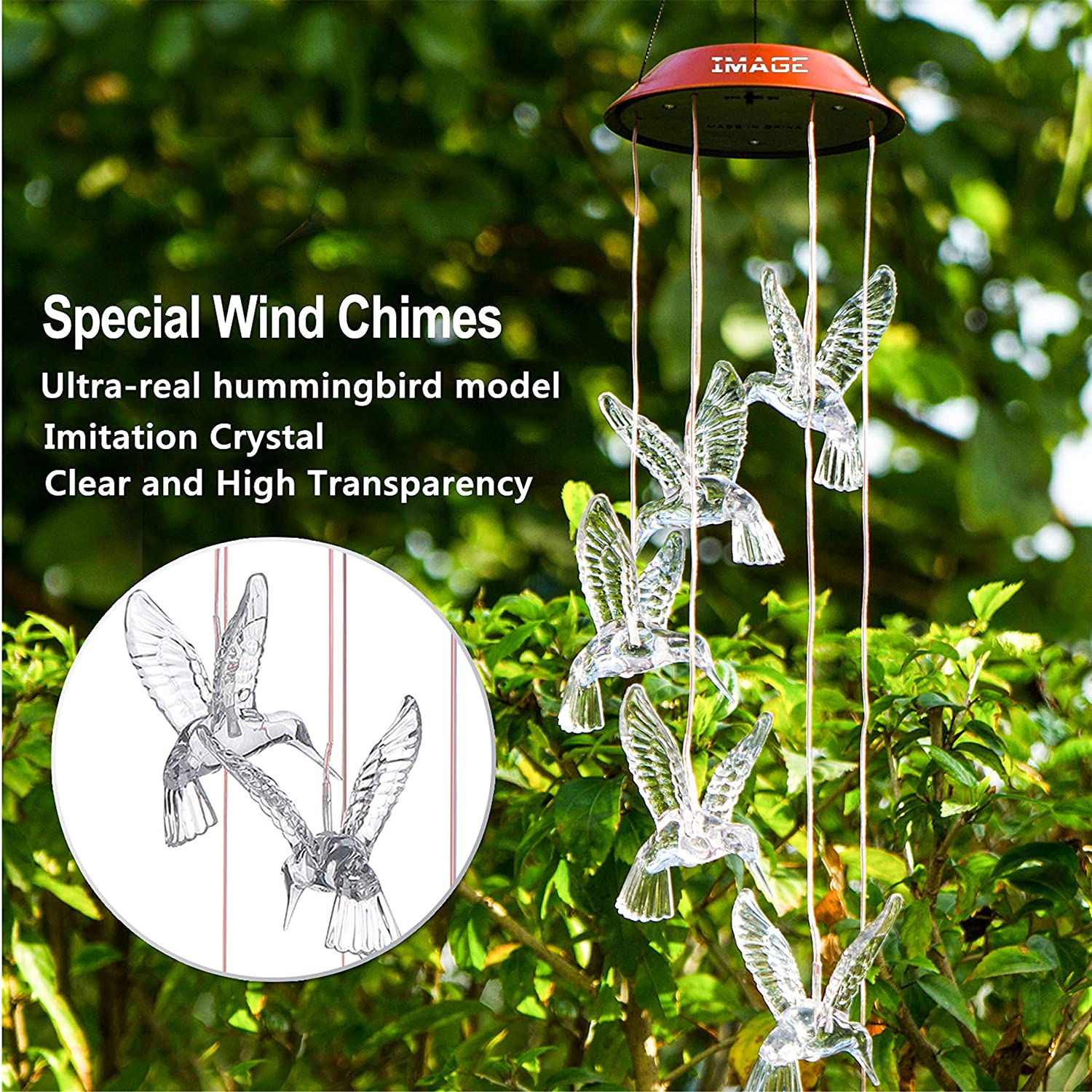 Colorful Crystal Wind Chimes Home /Garden/Patio/ Lawn Hanging Decoration