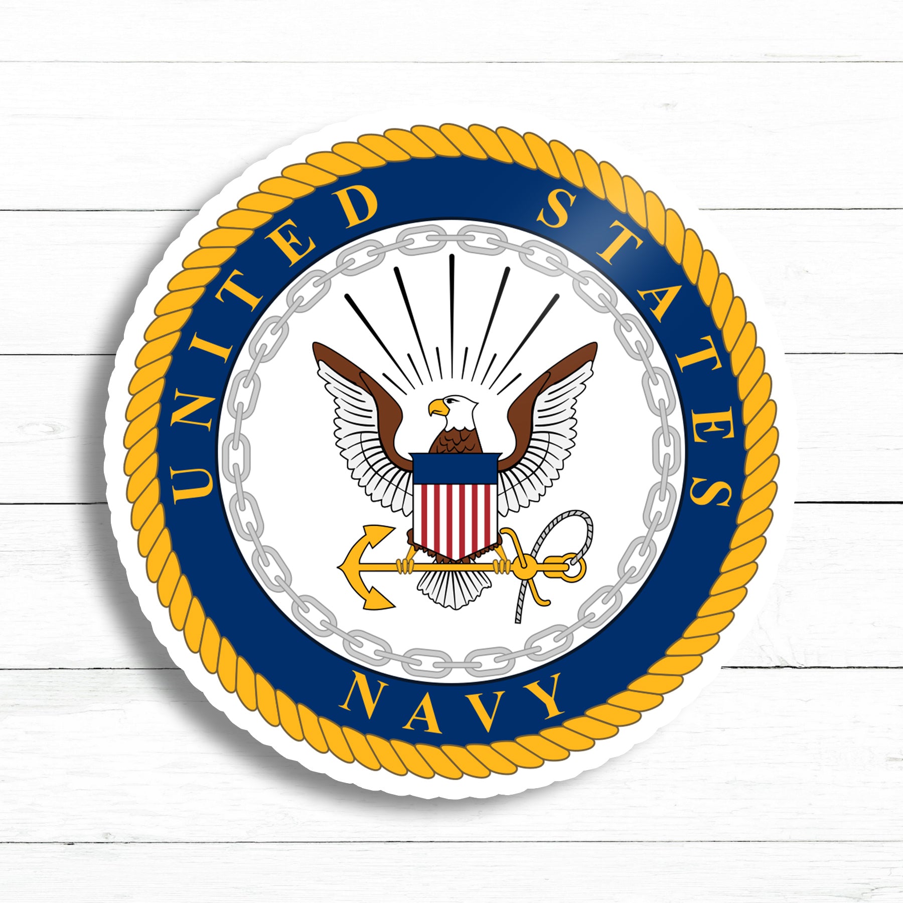 Navy Logo Sticker | Waterproof Vinyl Decal | 3in