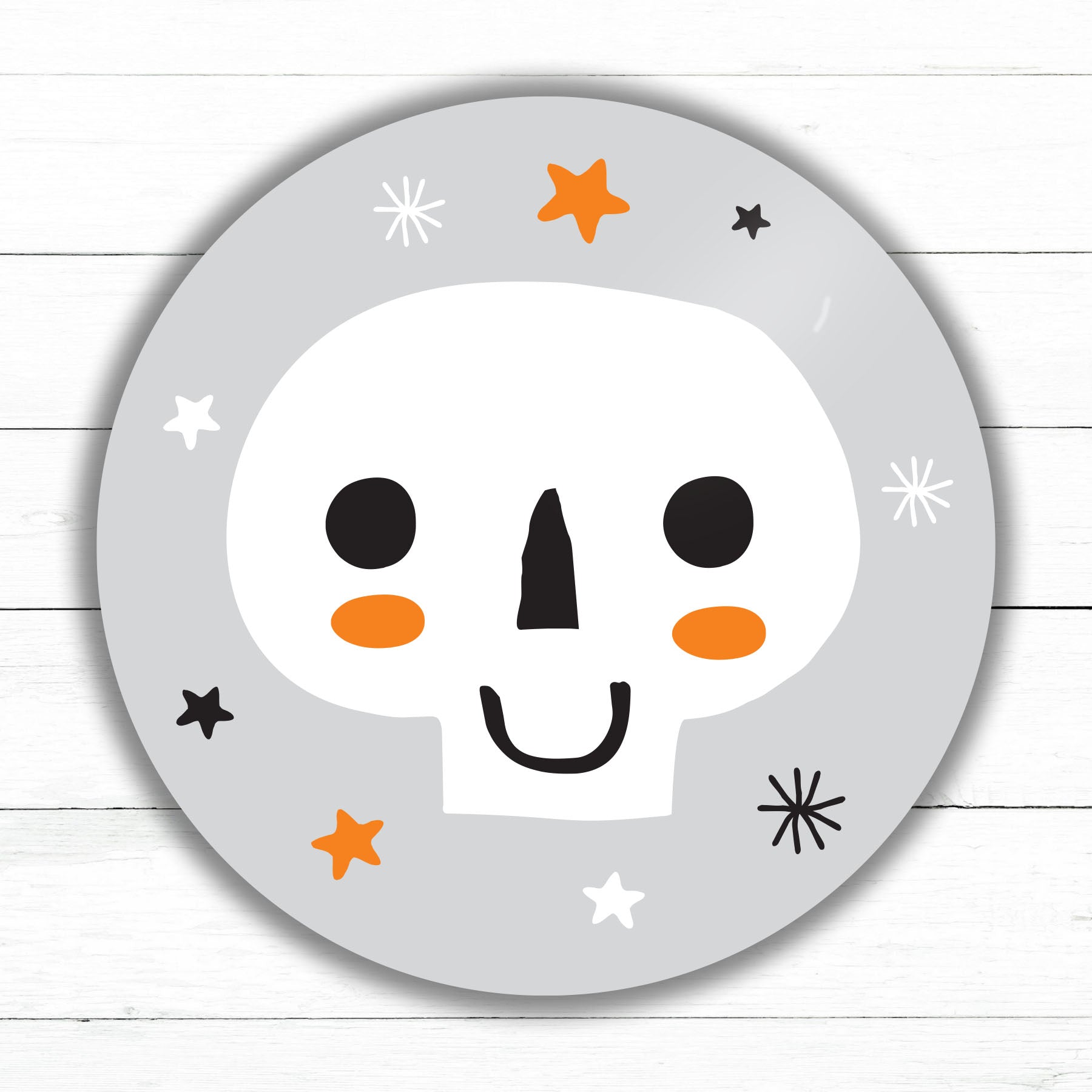 Happy Skull Sticker | Waterproof Vinyl Decal | 3in