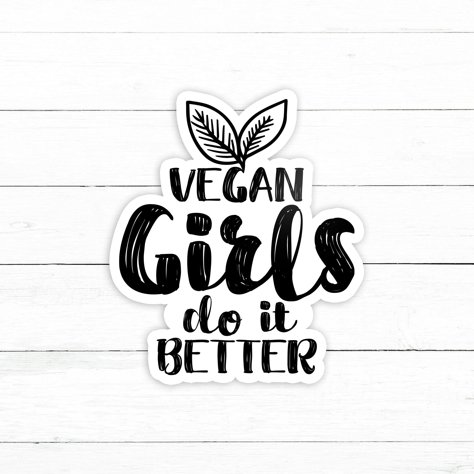 Vegan Girls Sticker | Waterproof Vinyl Decal | 3in