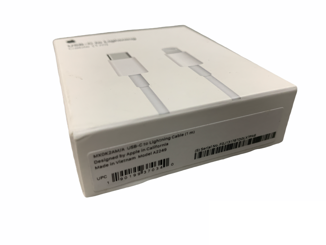 Apple MK0X2AM/A 1m Lightning to USB-C Charging Cable Cord, N-GA
