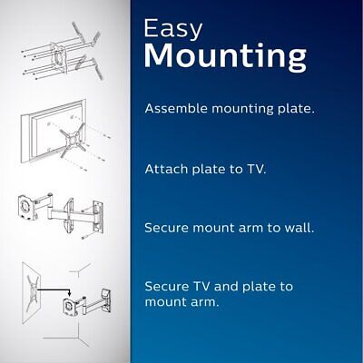 Philips 27 TV wall mount Full Motion Wall TV Mount Fits TVs Up To 80
