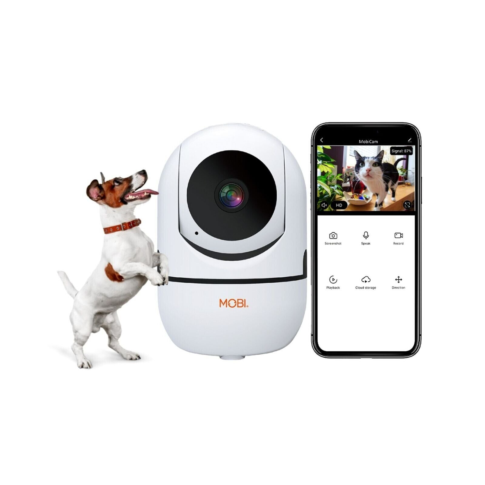 MobiCam HDX Smart HD Pet Monitor Wi-Fi Camera, Multi Room Monitoring Expandable