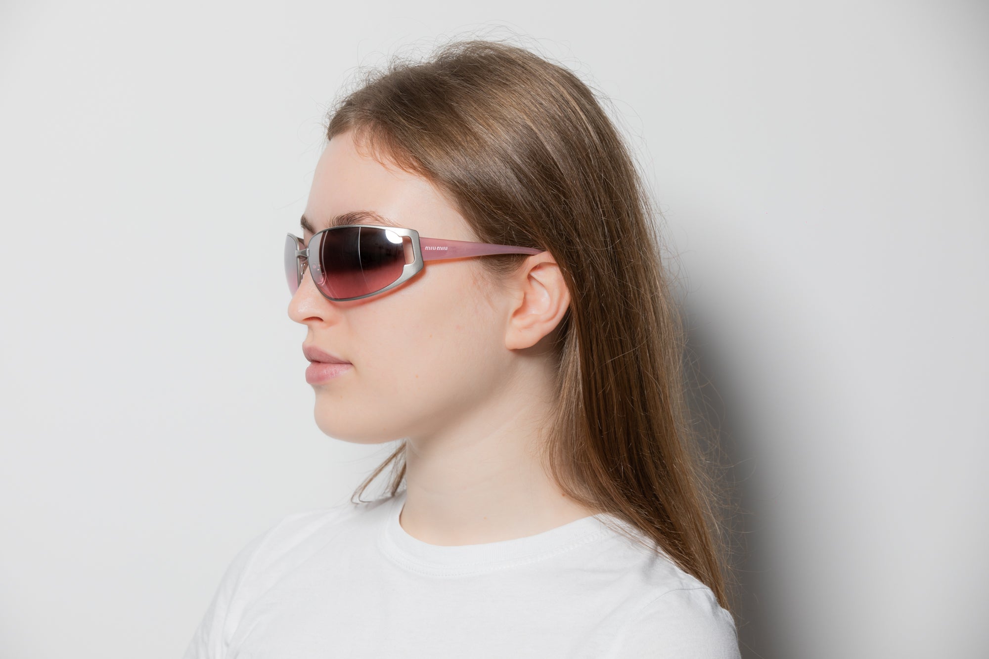 2000s MIU MIU SMU54E sunglasses wraparound pink