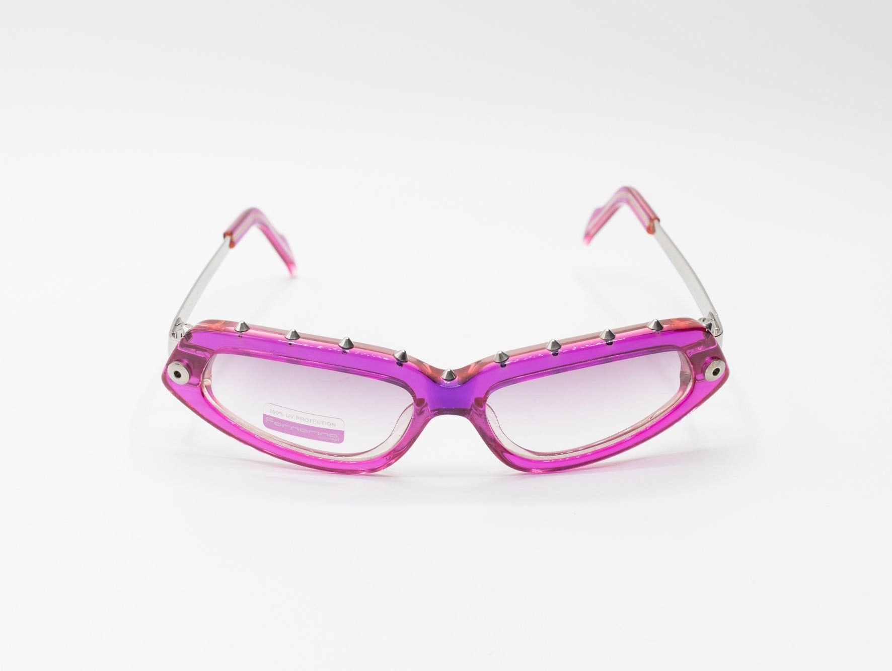 2000s FORNARINA Punky sunglasses fluo purple with studs