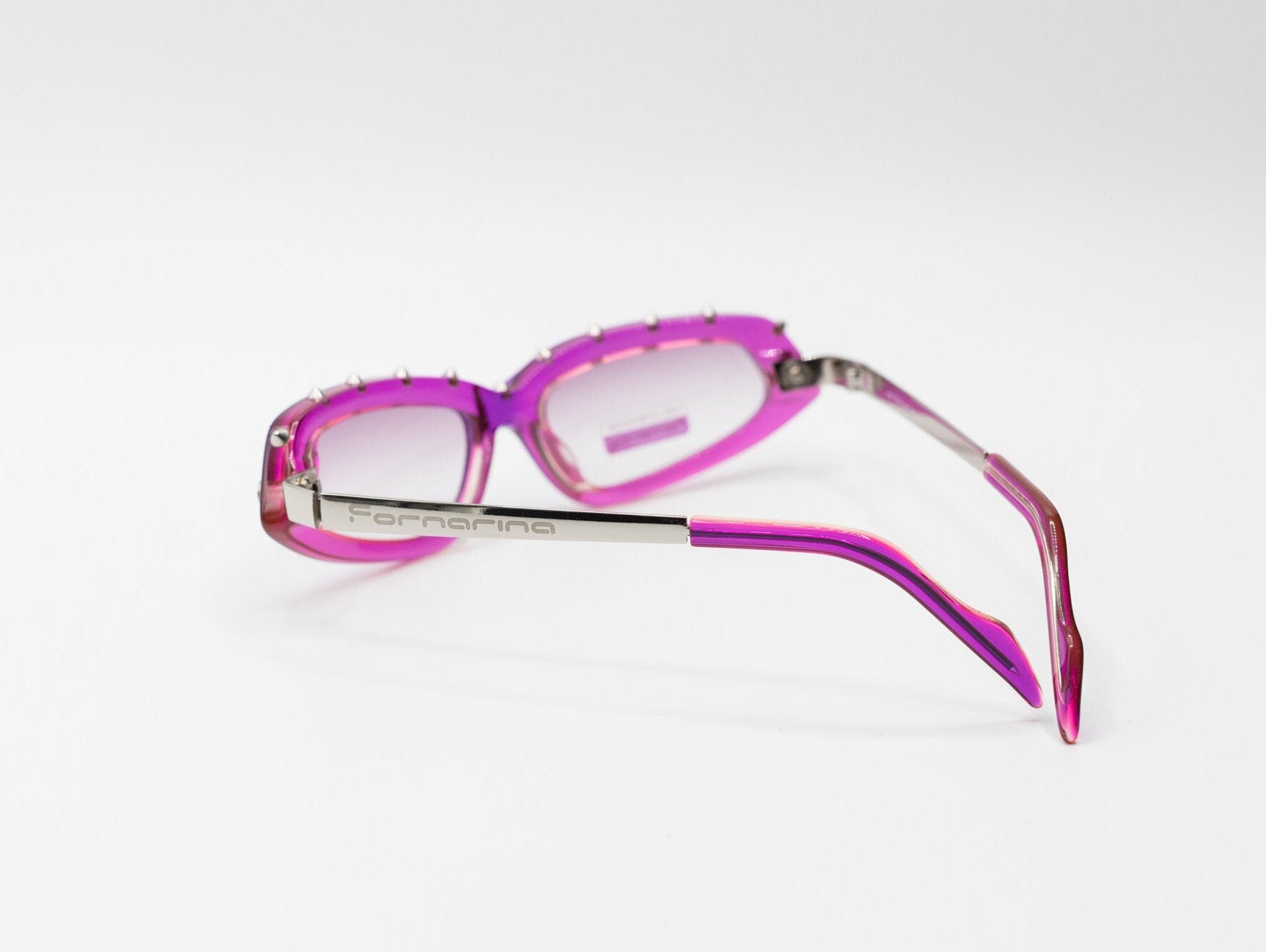 2000s FORNARINA Punky sunglasses fluo purple with studs