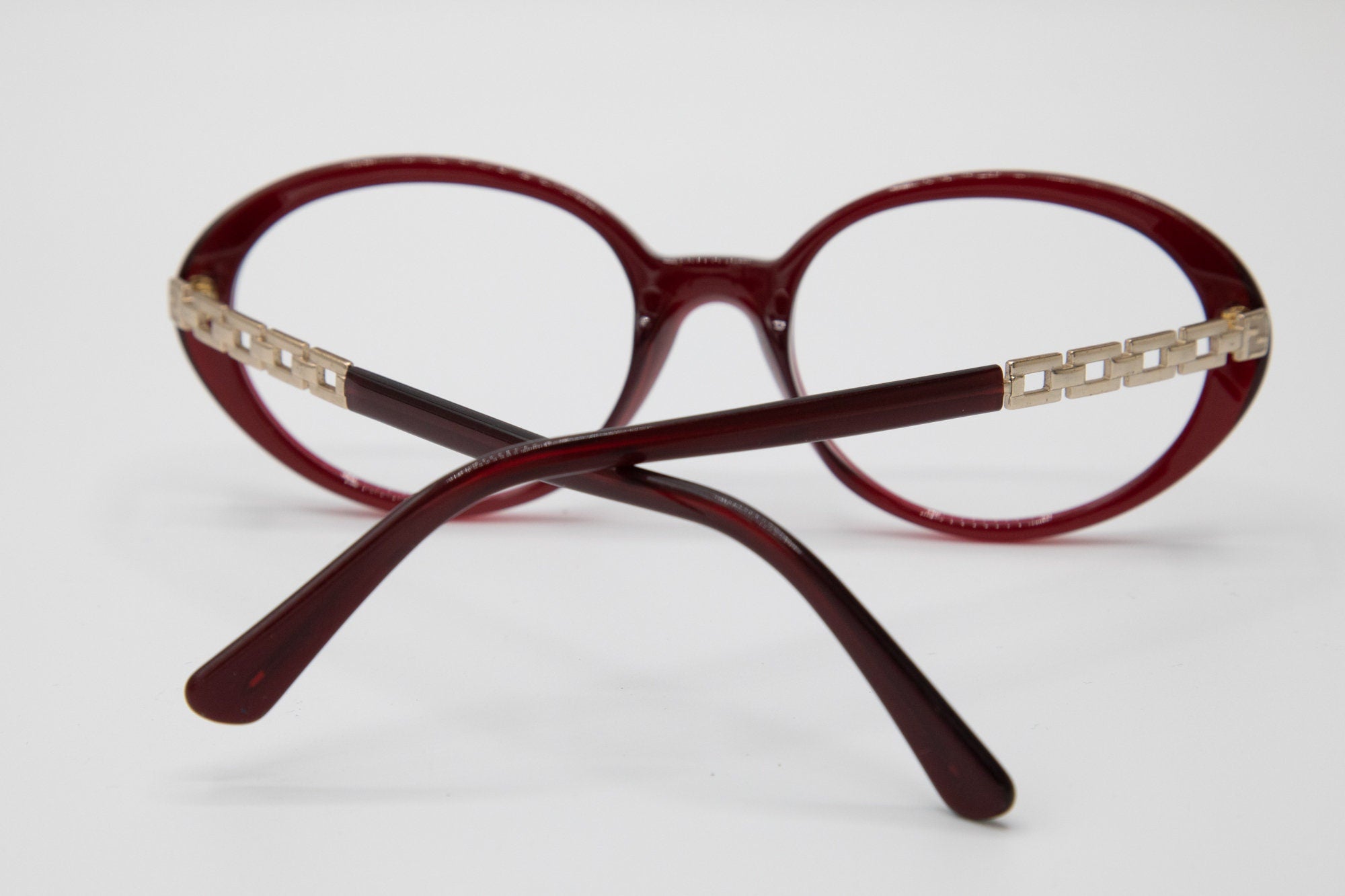 1990s FENDI 7511 vintage eyeglasses oval bordeaux