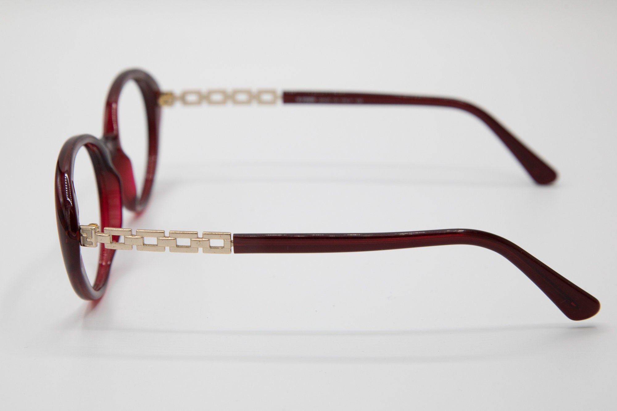 1990s FENDI 7511 vintage eyeglasses oval bordeaux