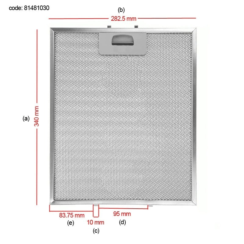 6 $ |  81481030 Range Hood Filter 340x282 mm Cooker Hood Grease Filter Kitchen Extractor Aluminium Aspirator TEKA DY90, DP90, DH90.