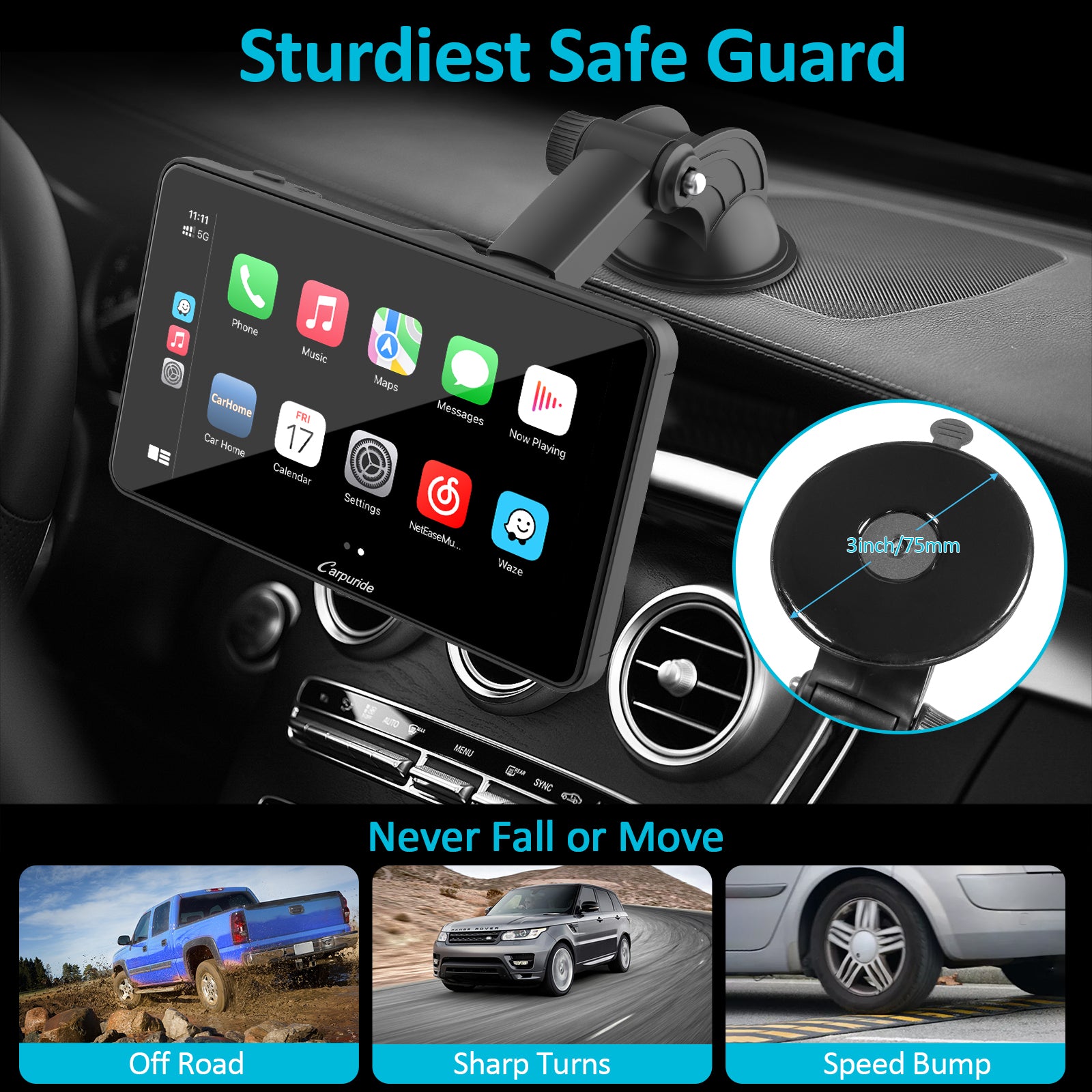 🔥 🔥Wireless Apple CarPlay Dashboard Console 2.0 Portable
