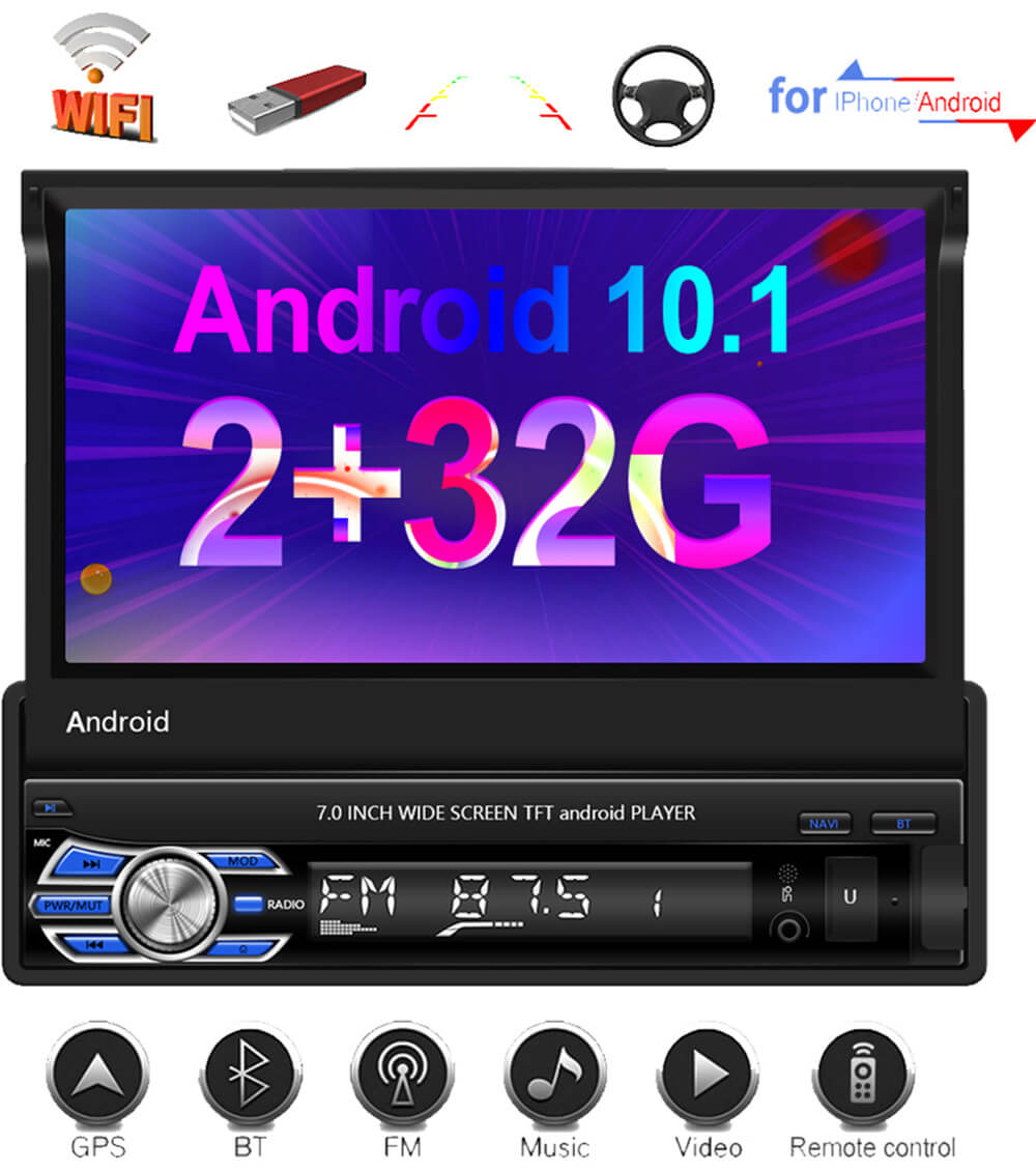 CARPURIDE Android 10.1 2+32GB Video Player Car Radio W