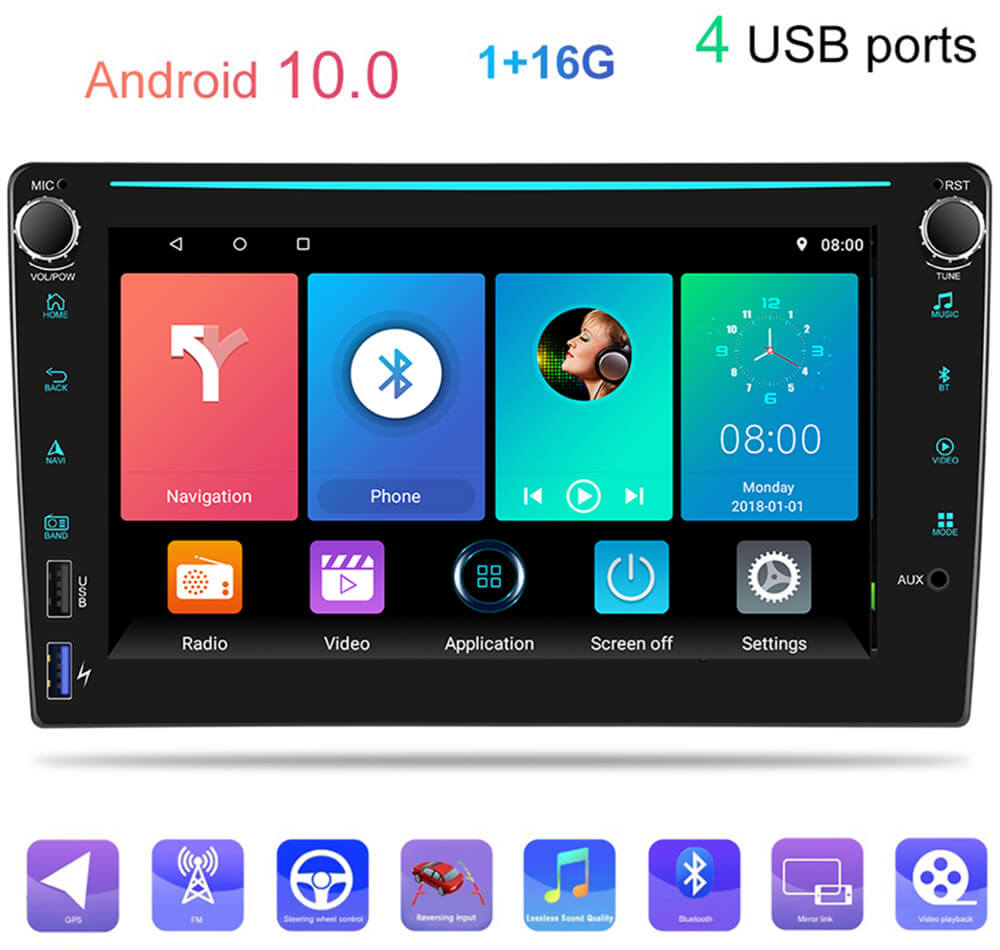 CARPURIDE Android 10.0 10.1'' 2Din Car Radio Stereo TFT GPS Navigation