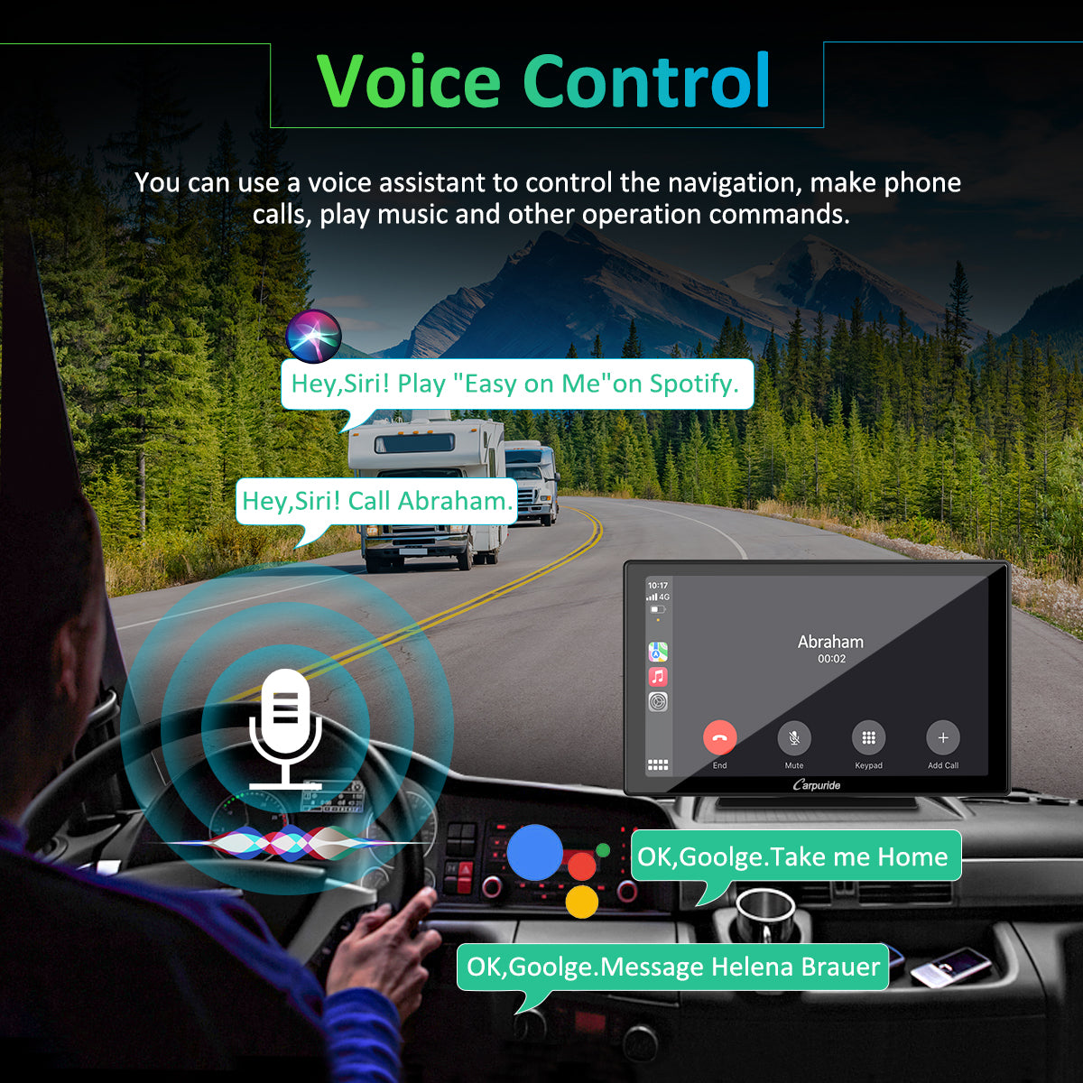 Ideaal Belofte bestrating CARPURIDE Wireless Portable Car Stereo, support Google and Siri Assist