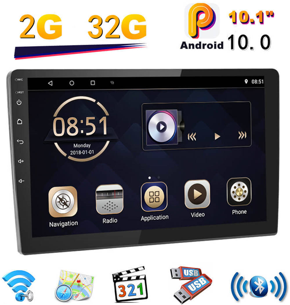 CARPURIDE Android 10.0 10.1'' 2Din Car Radio Stereo TFT GPS Navigation