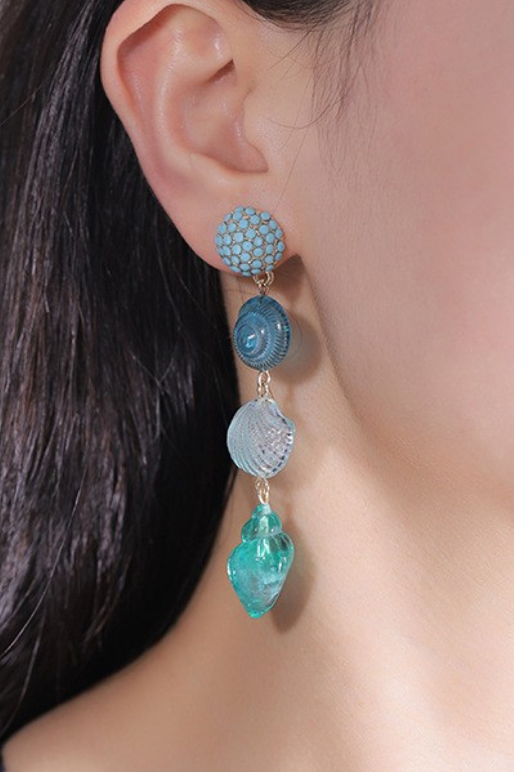 Teal Beach Drops Earrings