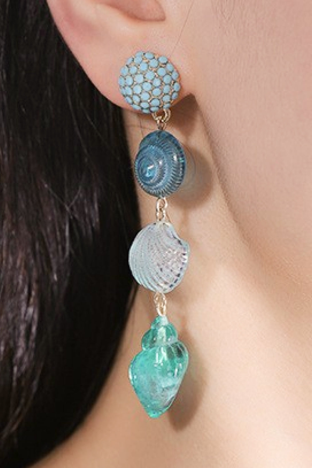 Teal Beach Drops Earrings