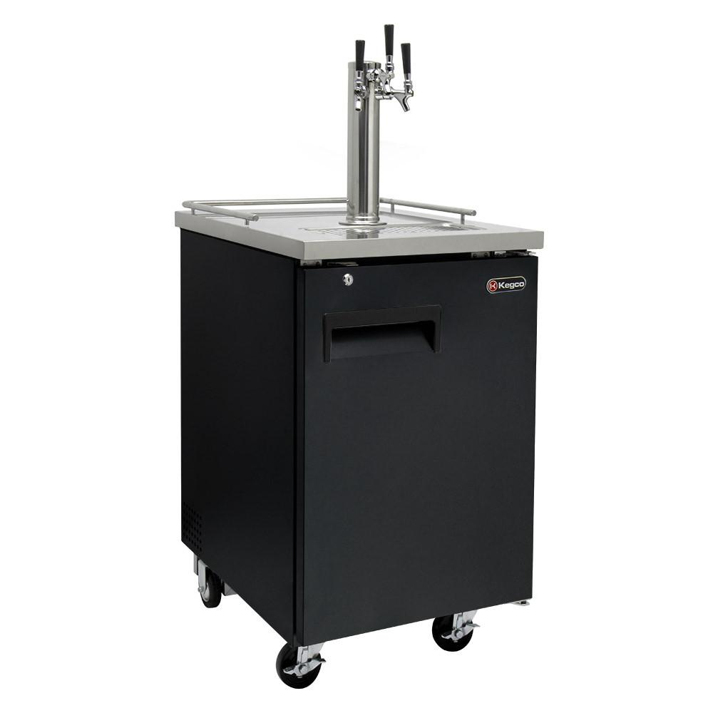 Kegco XCK-1B Triple Tap Black Commercial Kegerator - 24