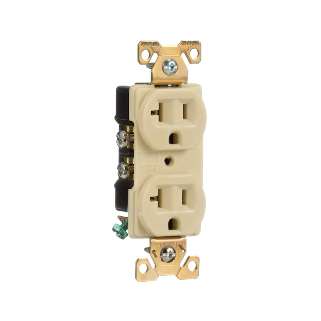 Eaton Arrow Hart 20-Amp 125-volt Industrial Duplex Outlet, Ivory