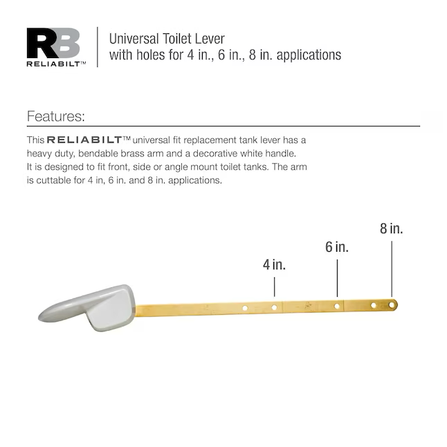 RELIABILT 4-in/6-in/8-in cuttable Front/side/neo-angle Mount Brushed Nickel Universal Fit Handle with Lever