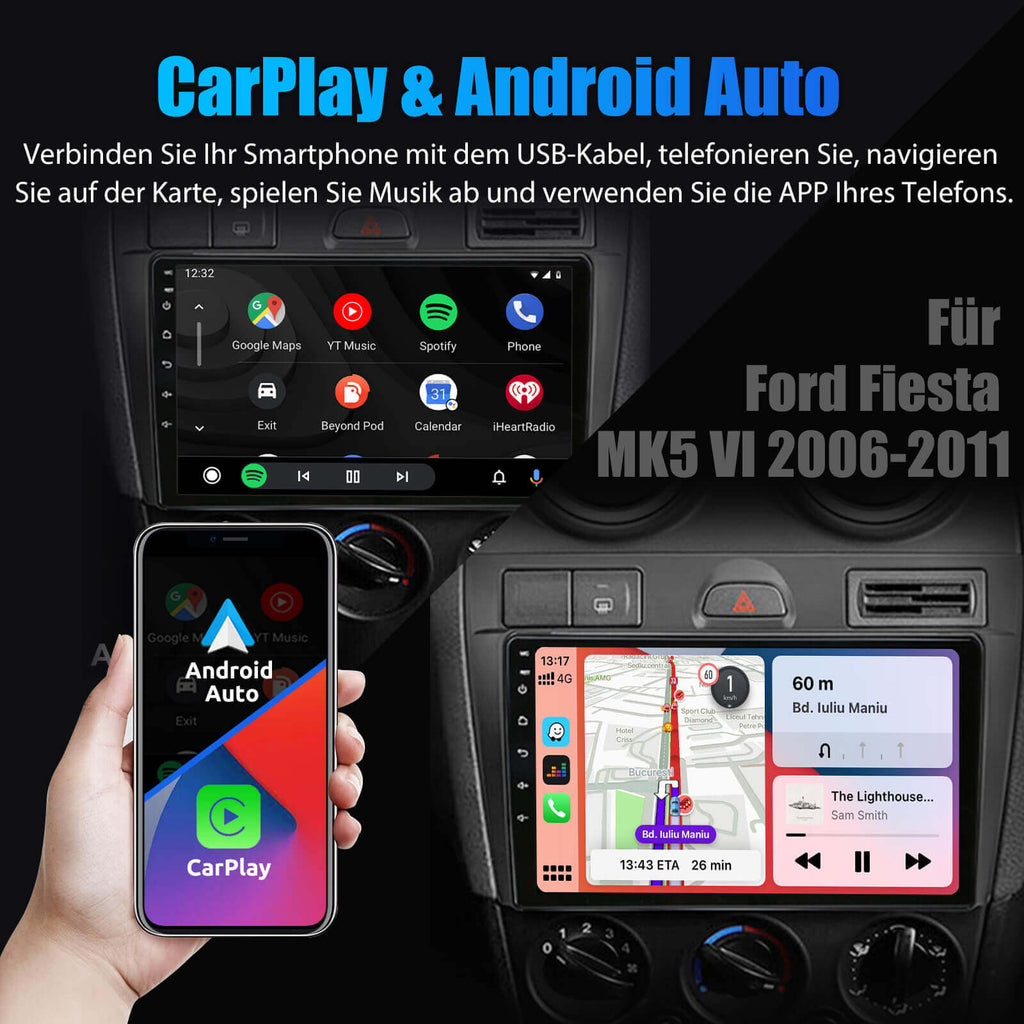 Radio 2din Android For Ford Fiesta 2006-2011 Car Auto Stereo Receivervideo  Player Gps Navigation Automotive Multimedia