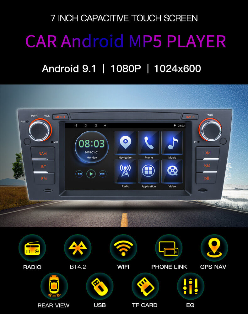 Autoradio GPS BMW série 3 E90 E91 E93 2005 à 2012 Android 12