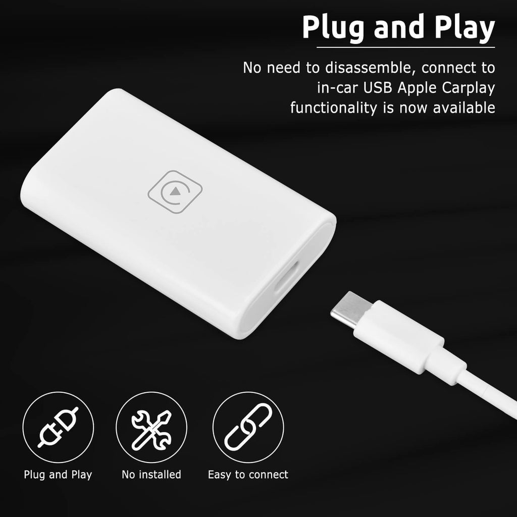 Adaptateur Carplay sans fil ESSGOO pour Android Cars Stereo, Plug and Play  Converter Sync iPhone