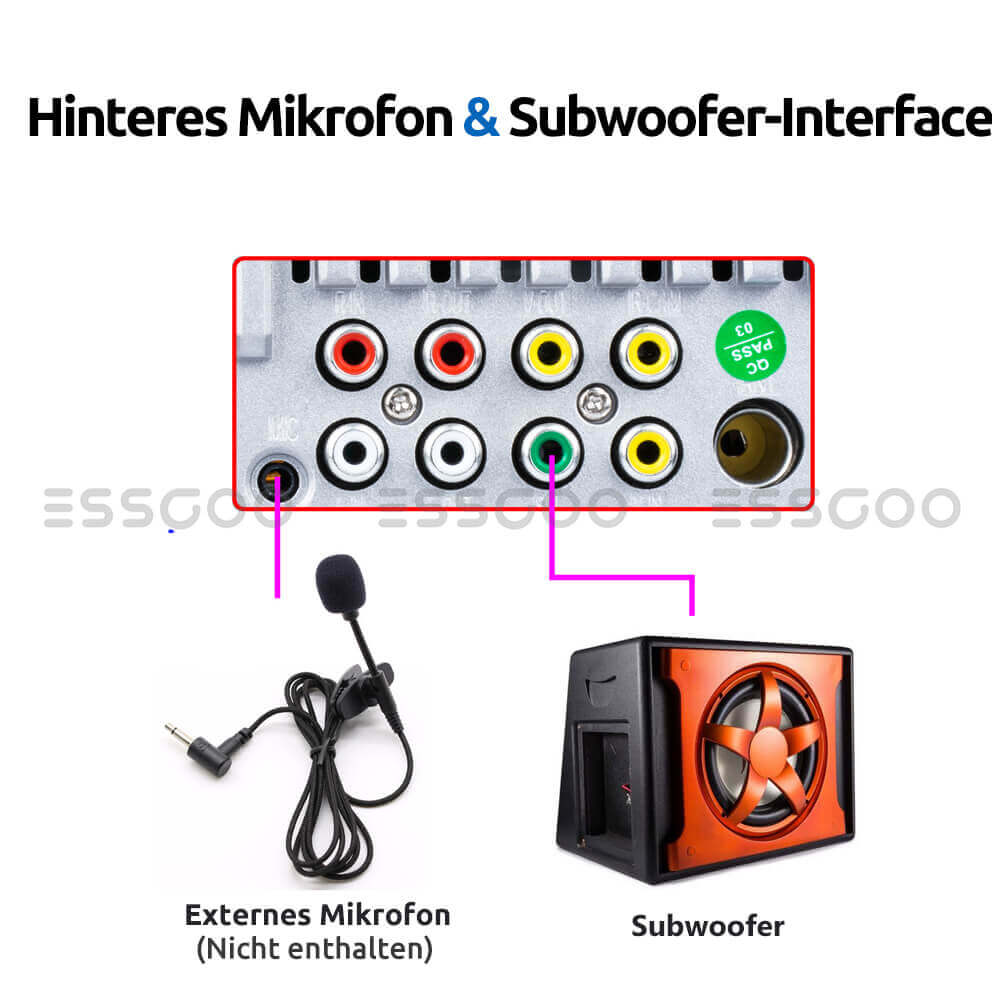 Hinteres Mikrofon & Subwoofer-Interface