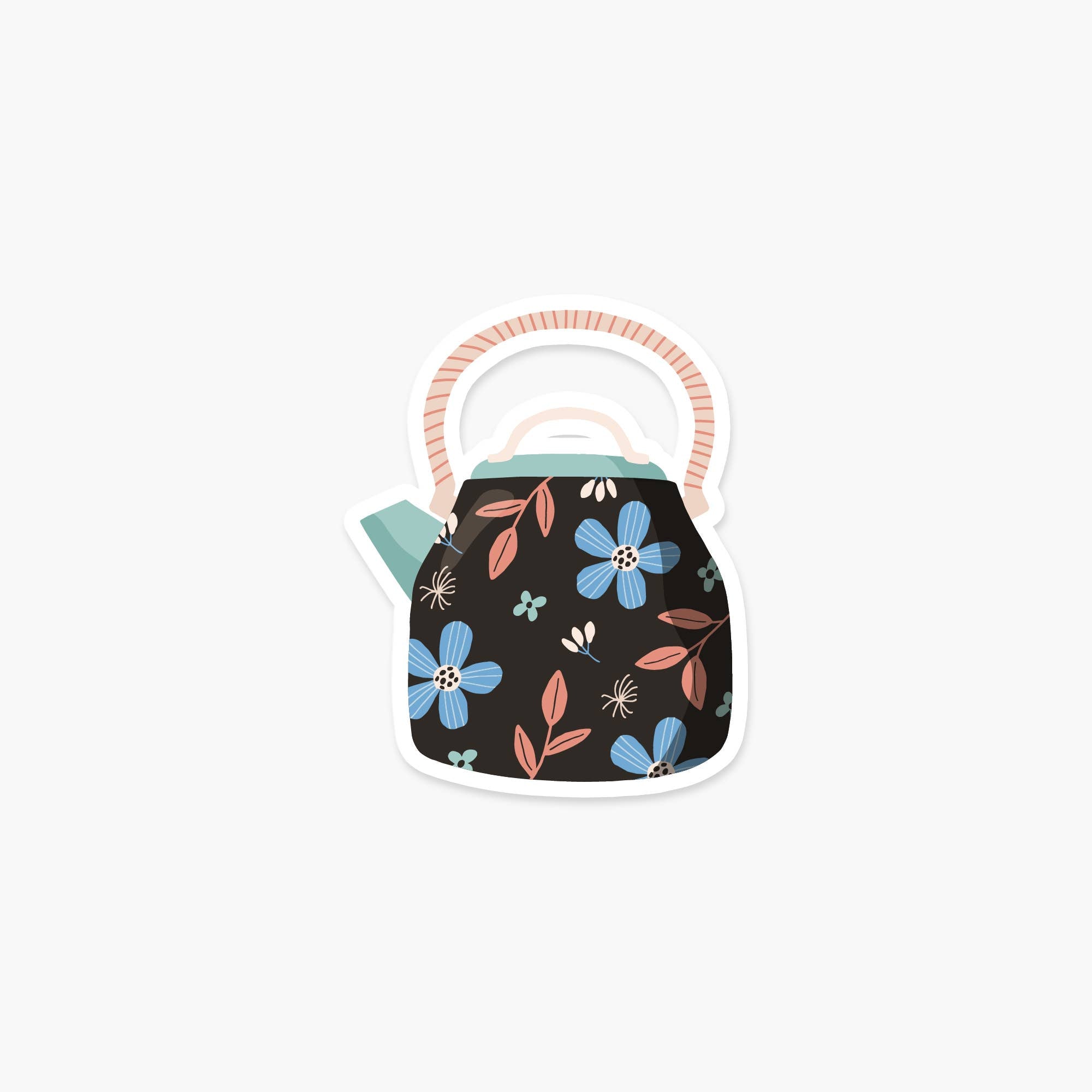 Ceramic Teapot with Flowers Sticker