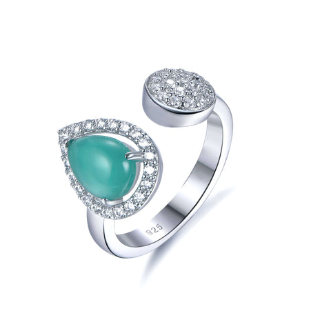 Trendolla Emerald Heart Engagement ring Toi et Moi Ring