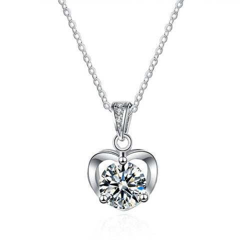 925 Silver Heart Moissanite Necklace