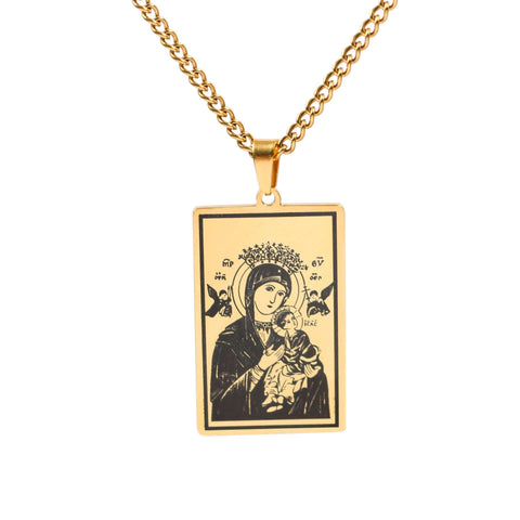 Prayer Religious Jewelry Virgin Mary Medal Virgencita Necklace