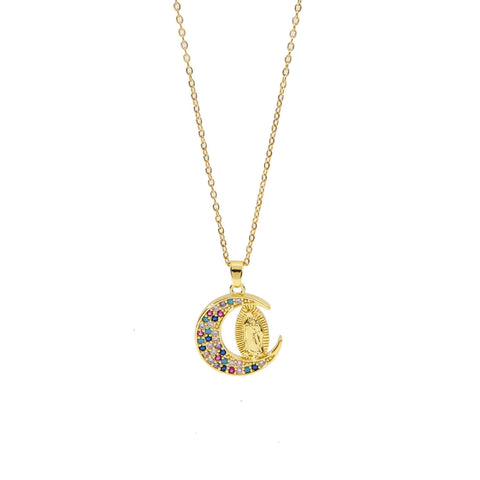 Fashion Retro Style Gold Virgencita Necklace