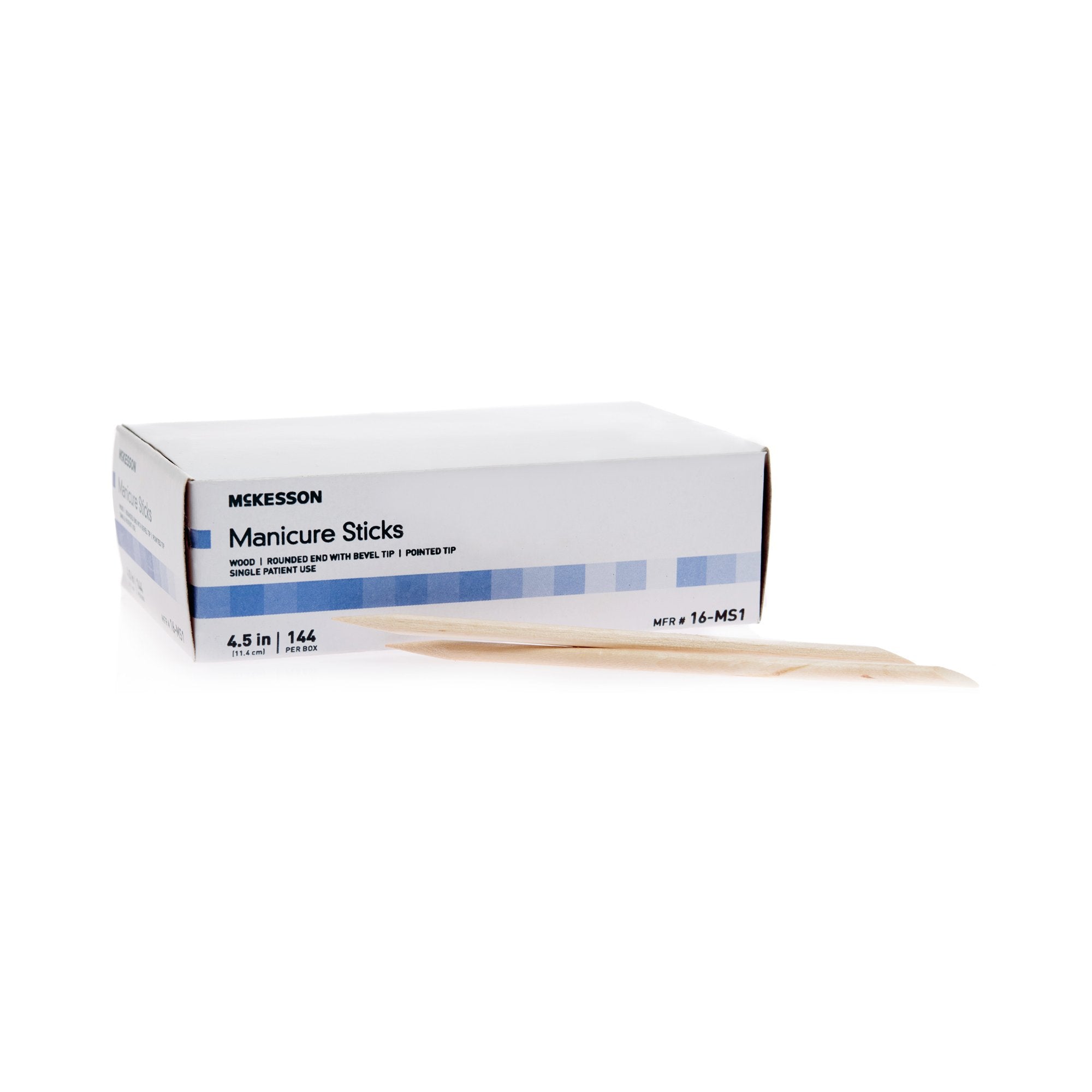 McKesson Manicure Sticks, 100% White Birch, 4.5