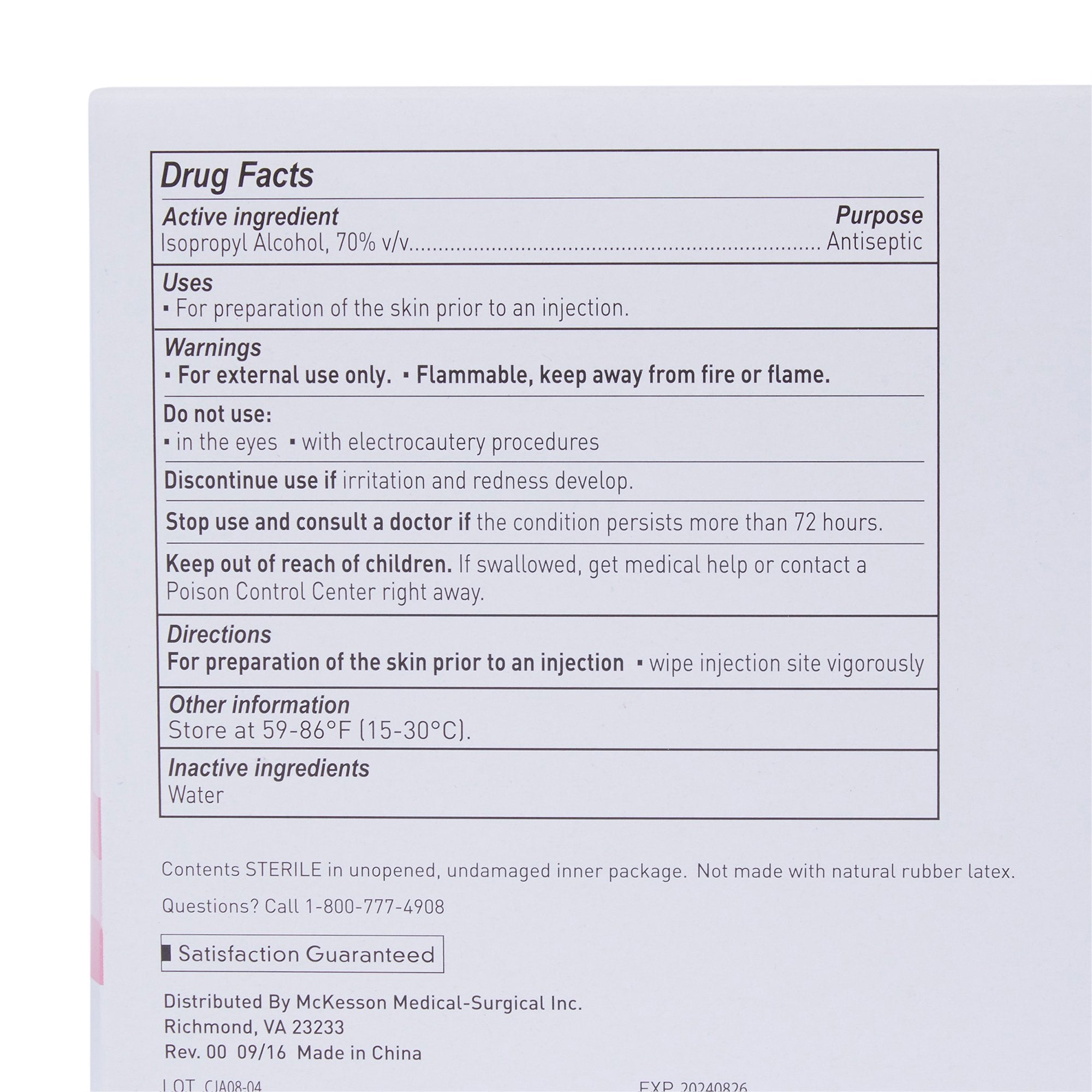 McKesson Impregnated Swabstick, 70% Isopropyl Alcohol