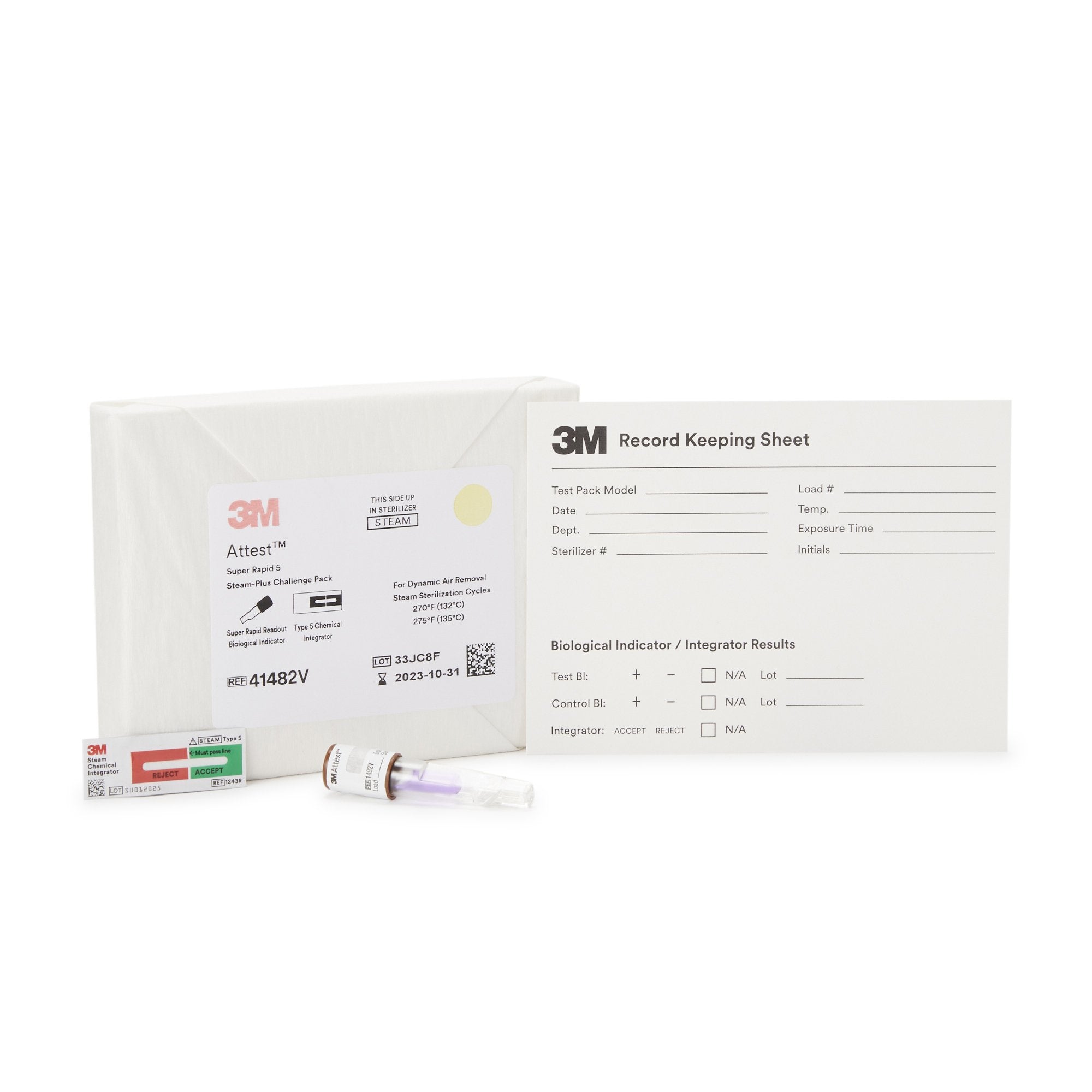 3M? Attest? Super Rapid 5 Steam-Plus Sterilization Biological Indicator Challenge Pack