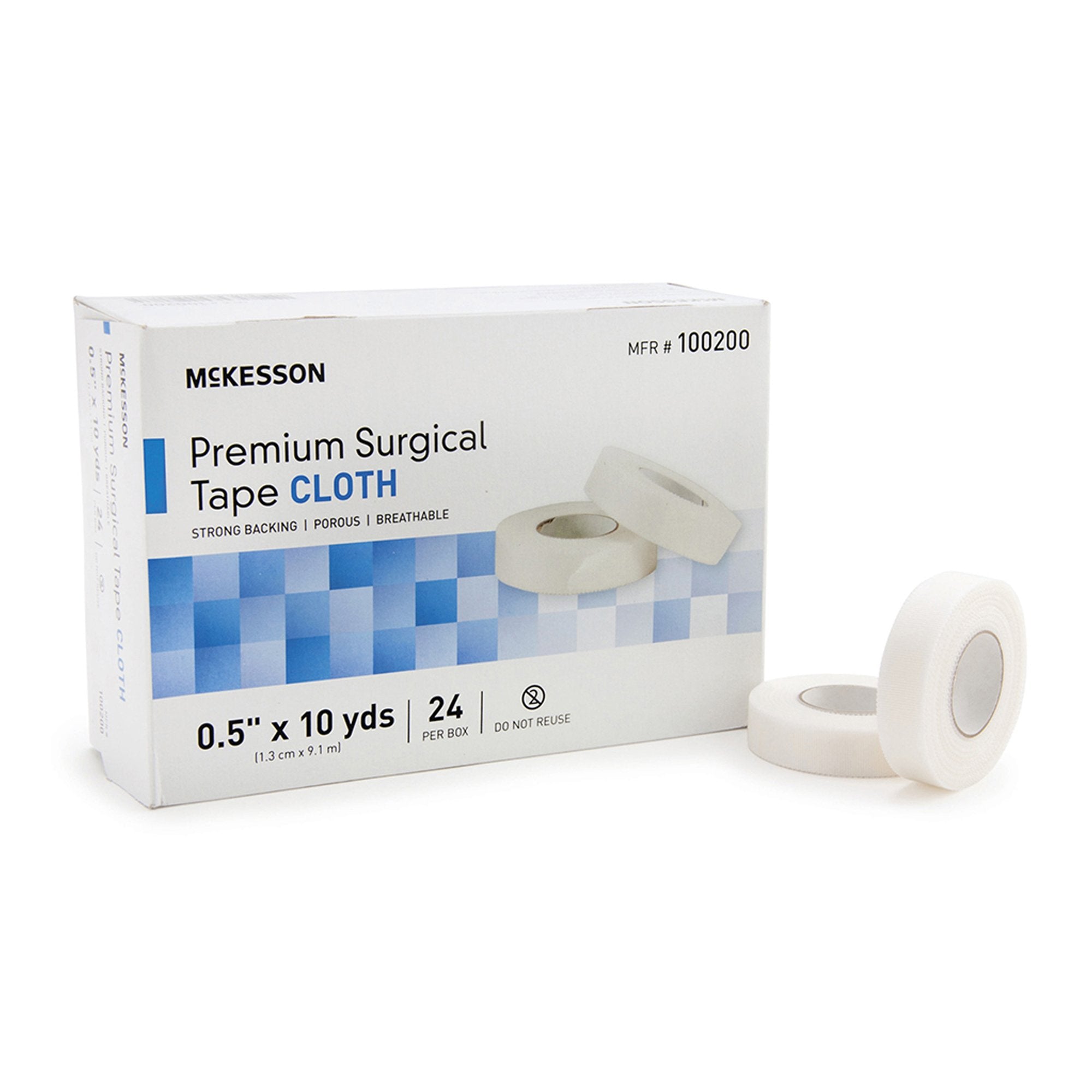 McKesson Silk-Like Cloth Medical Tape, 1/2 Inch x 10 Yard, White