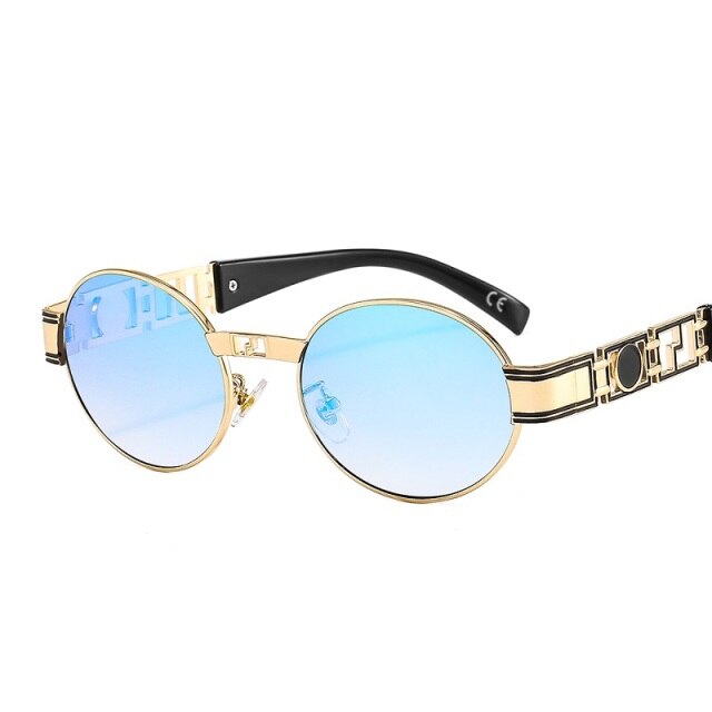 D&T 2021 New Round Sunglasses Women Men Luxury Brand Designer Fashion Trend Gradients Alloy Frame Carved Decoration Sun Glasses