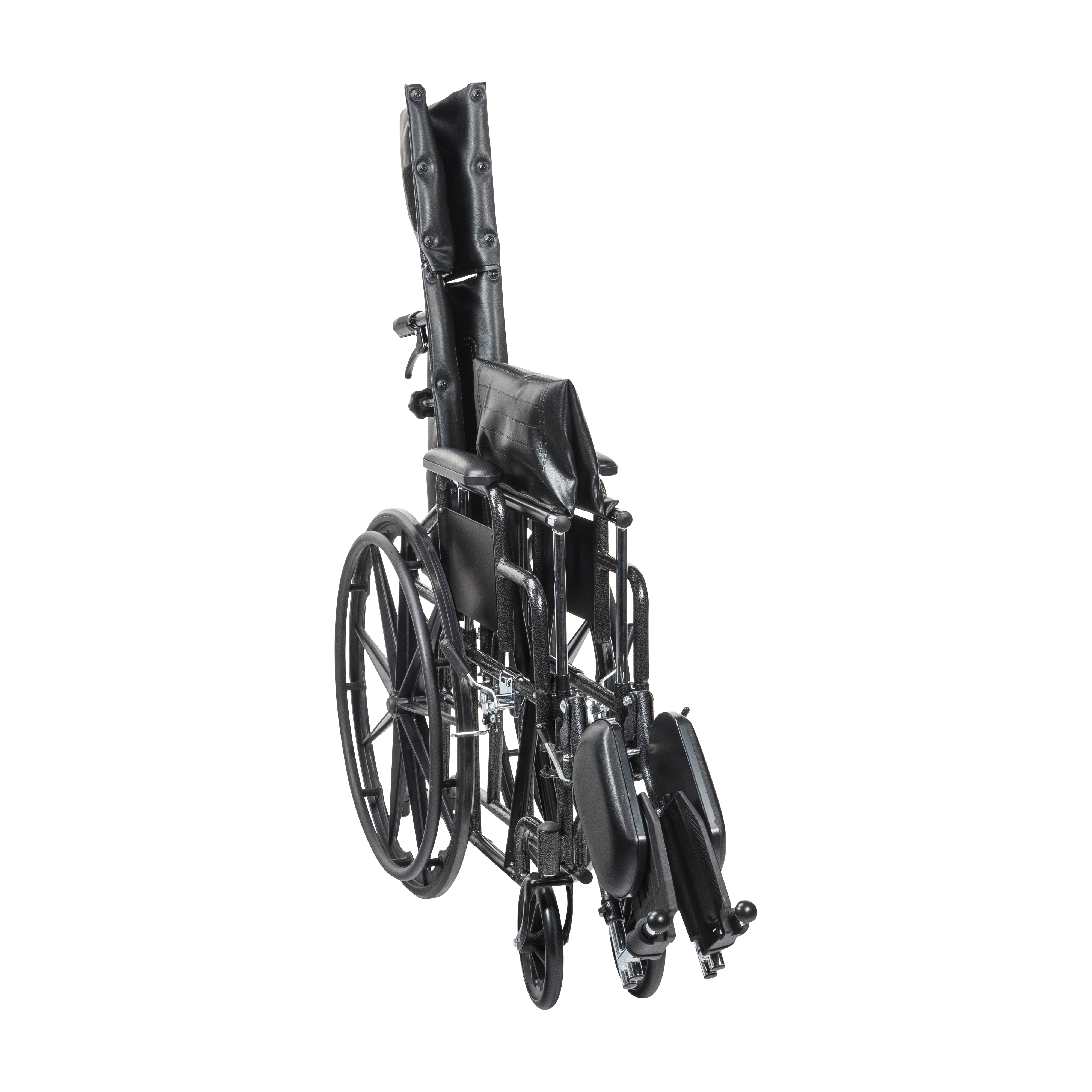 Drive Medical SSP20RBDDAV Silver Sport Full-Reclining Wheelchair, Desk Arms, 20