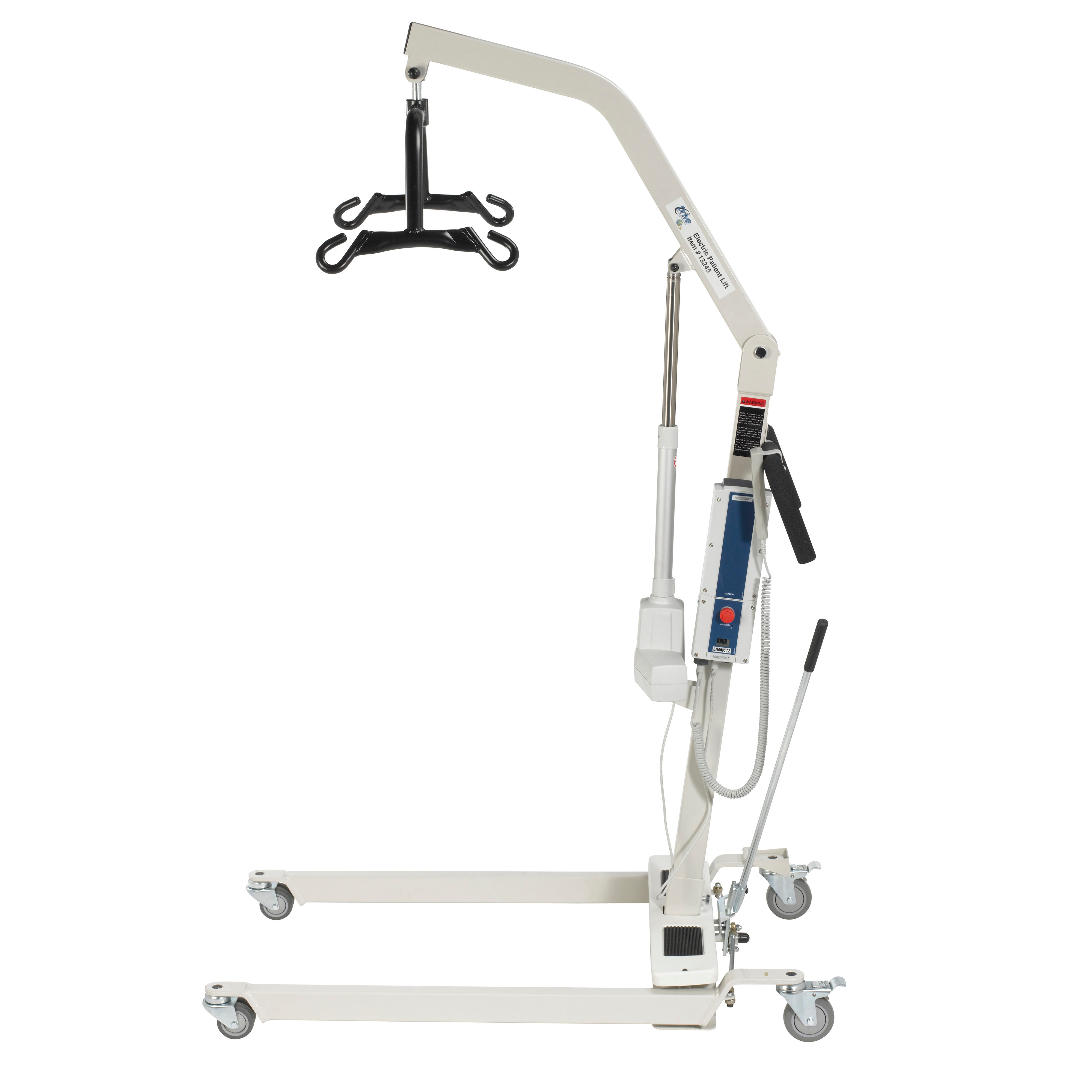 Drive Medical 13244 Bariatric Battery Powered Electric Patient Lift with Four Point Cradle and Rechargeable, Removable Battery, No Wall Mount