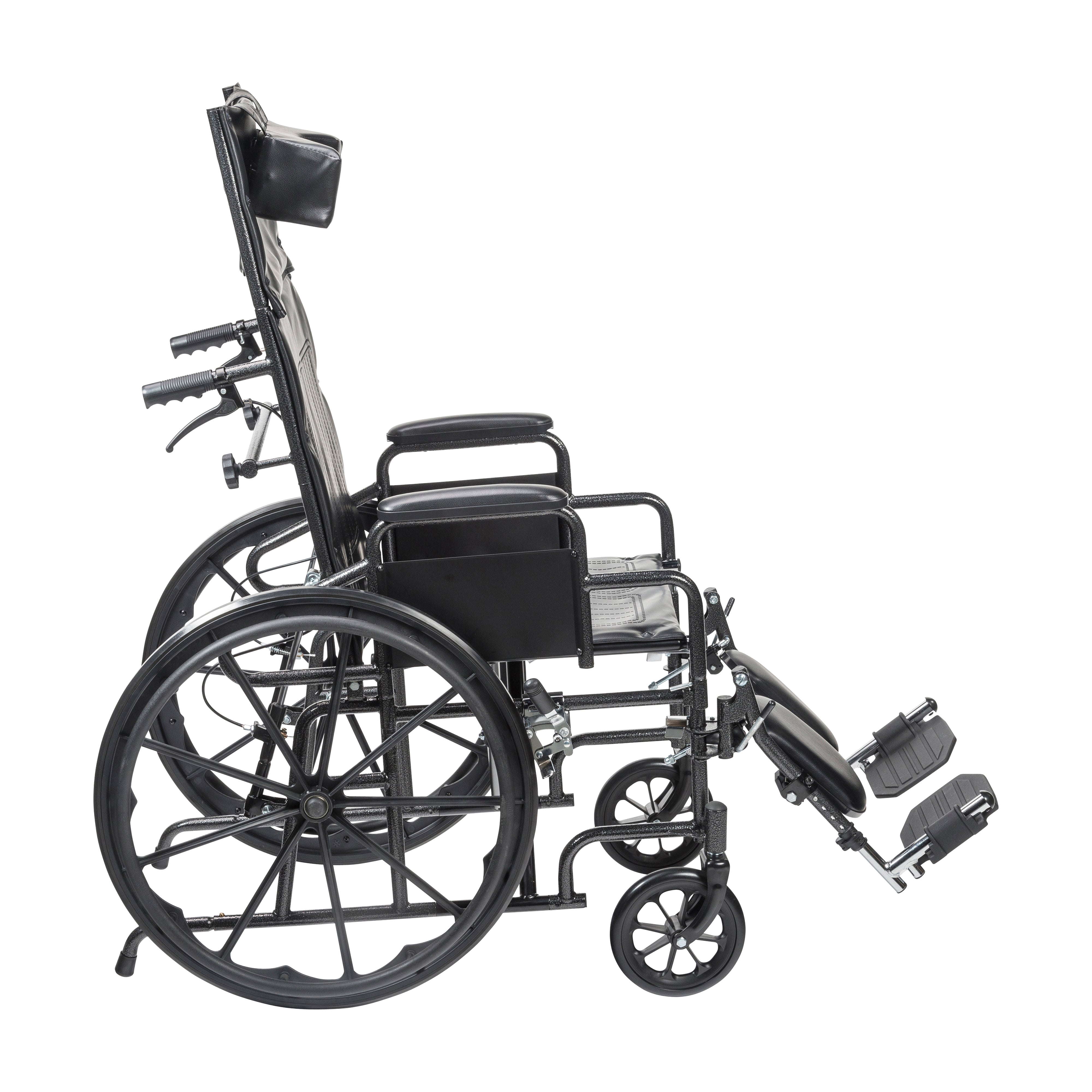 Drive Medical SSP20RBDDAV Silver Sport Full-Reclining Wheelchair, Desk Arms, 20