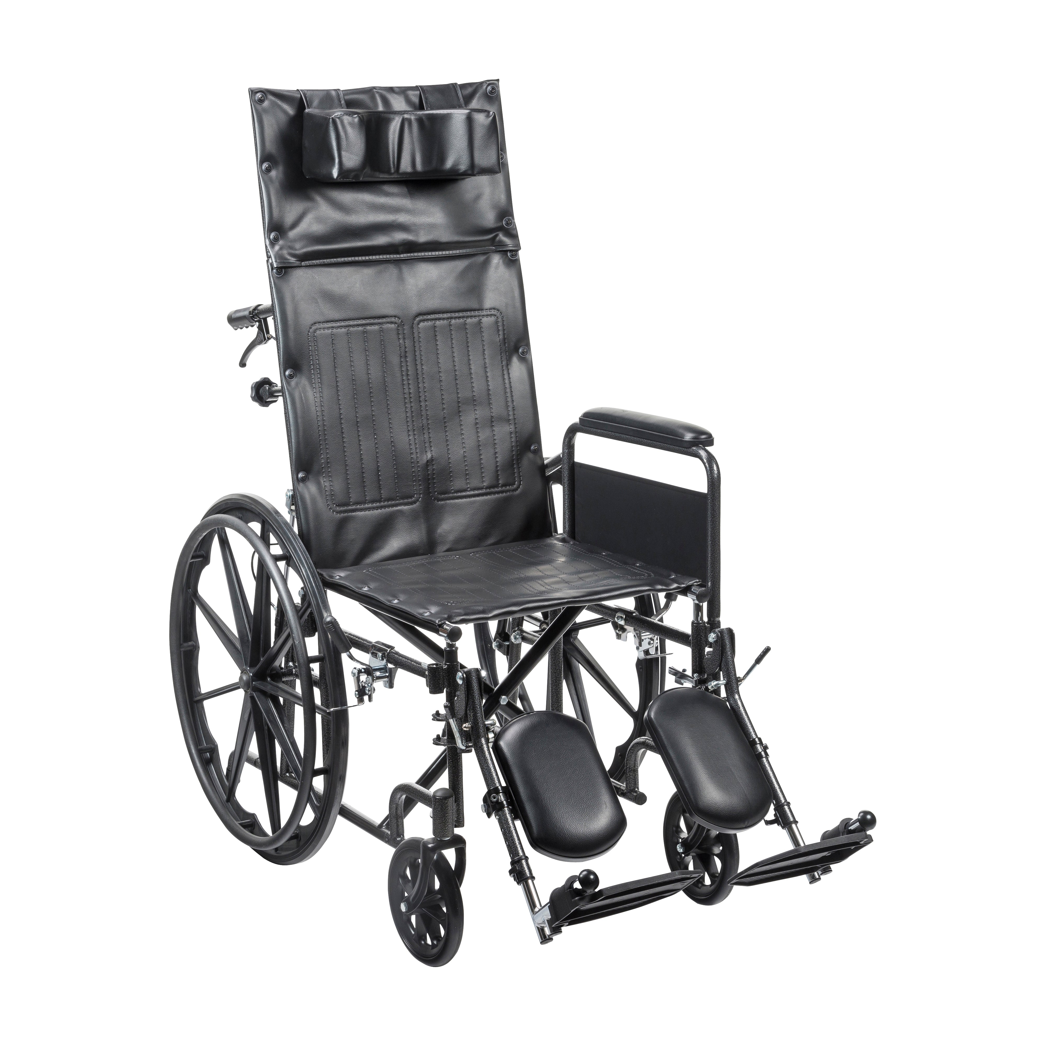 Drive Medical SSP16RBDFAV Silver Sport Full-Reclining Wheelchair, Full Arms, 16