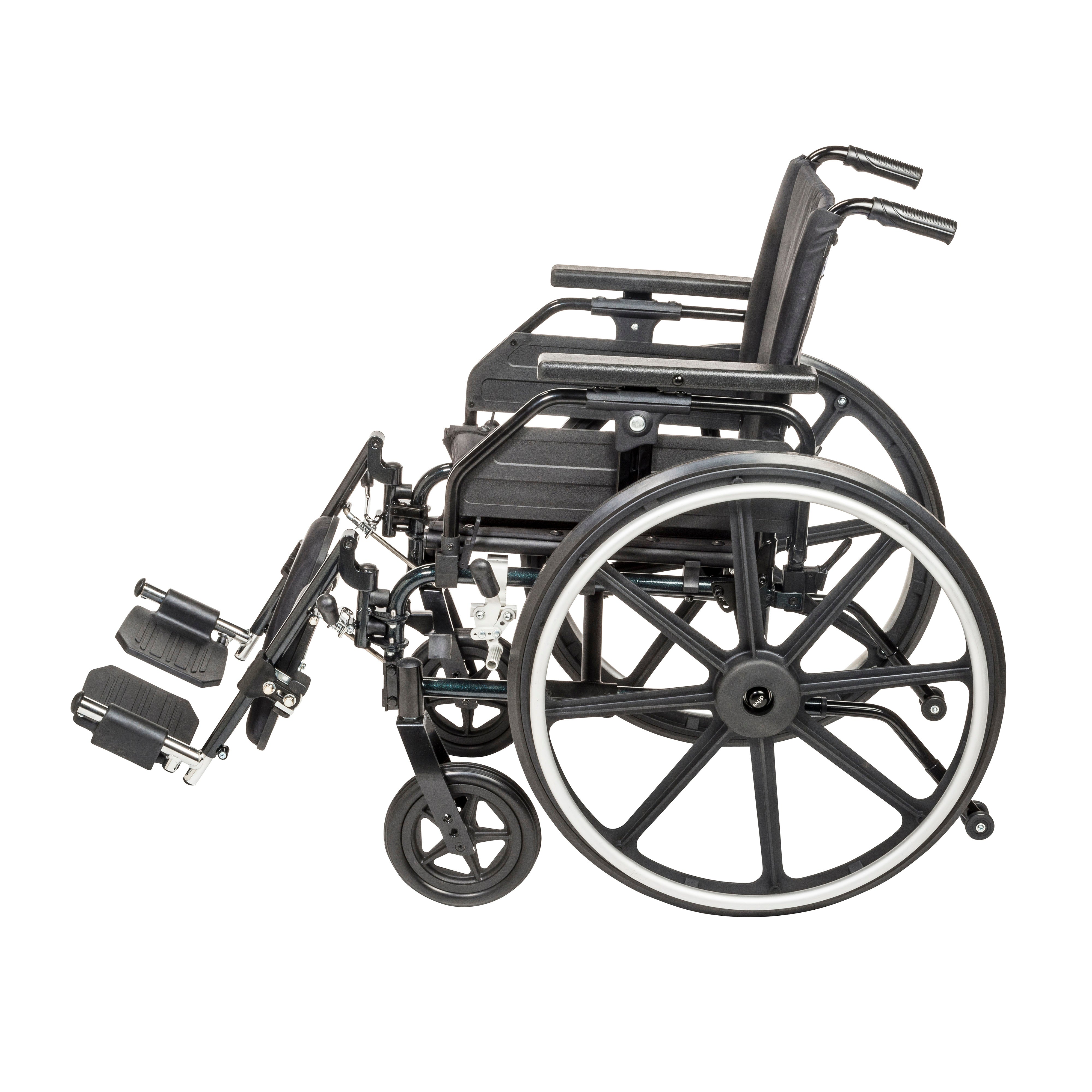 Drive Medical PLA416FBUARAD-ELR Viper Plus GT Wheelchair with Universal Armrests, Elevating Legrests, 16