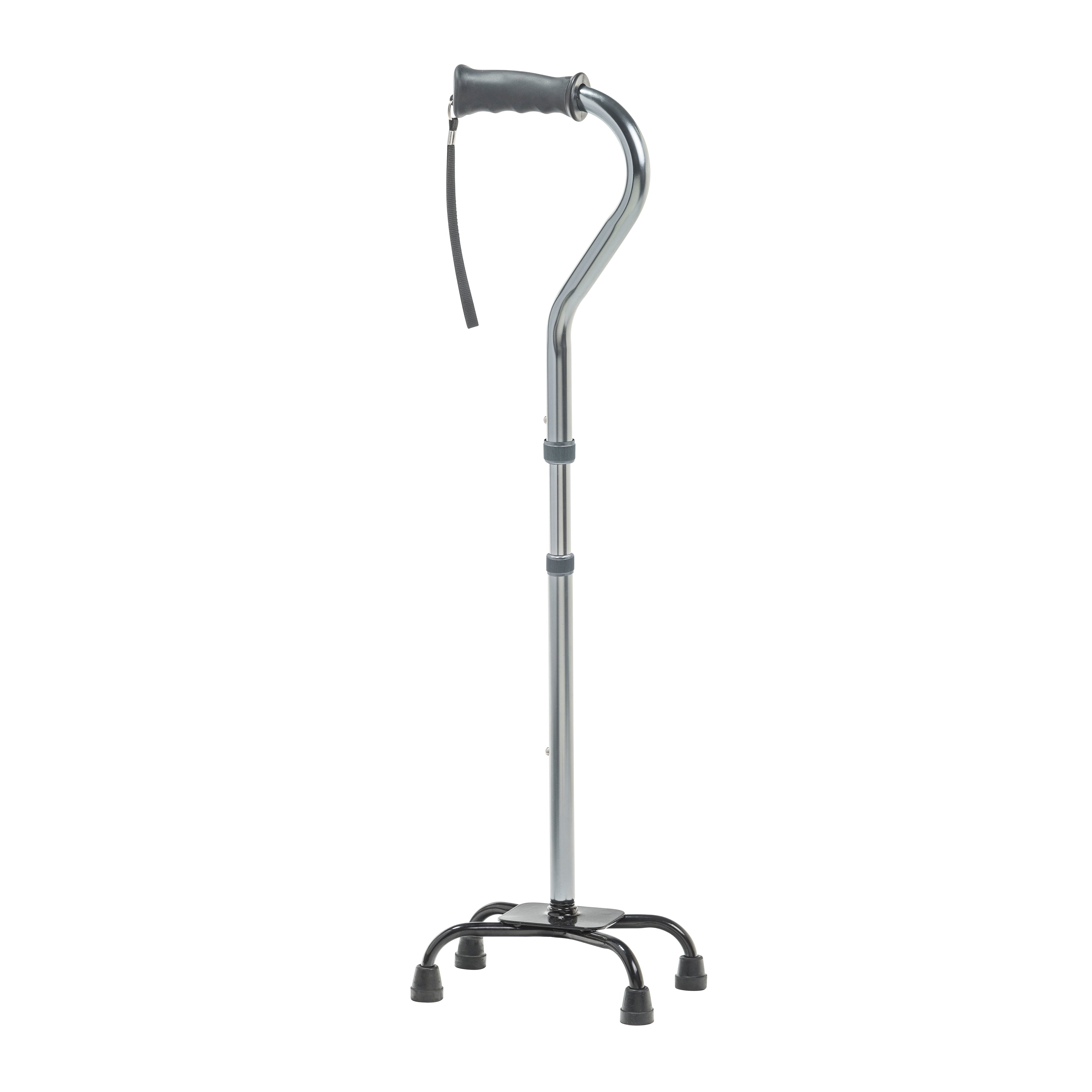 Drive Medical RTL10310FCH Folding Quad Cane, Small Base, Charcoal