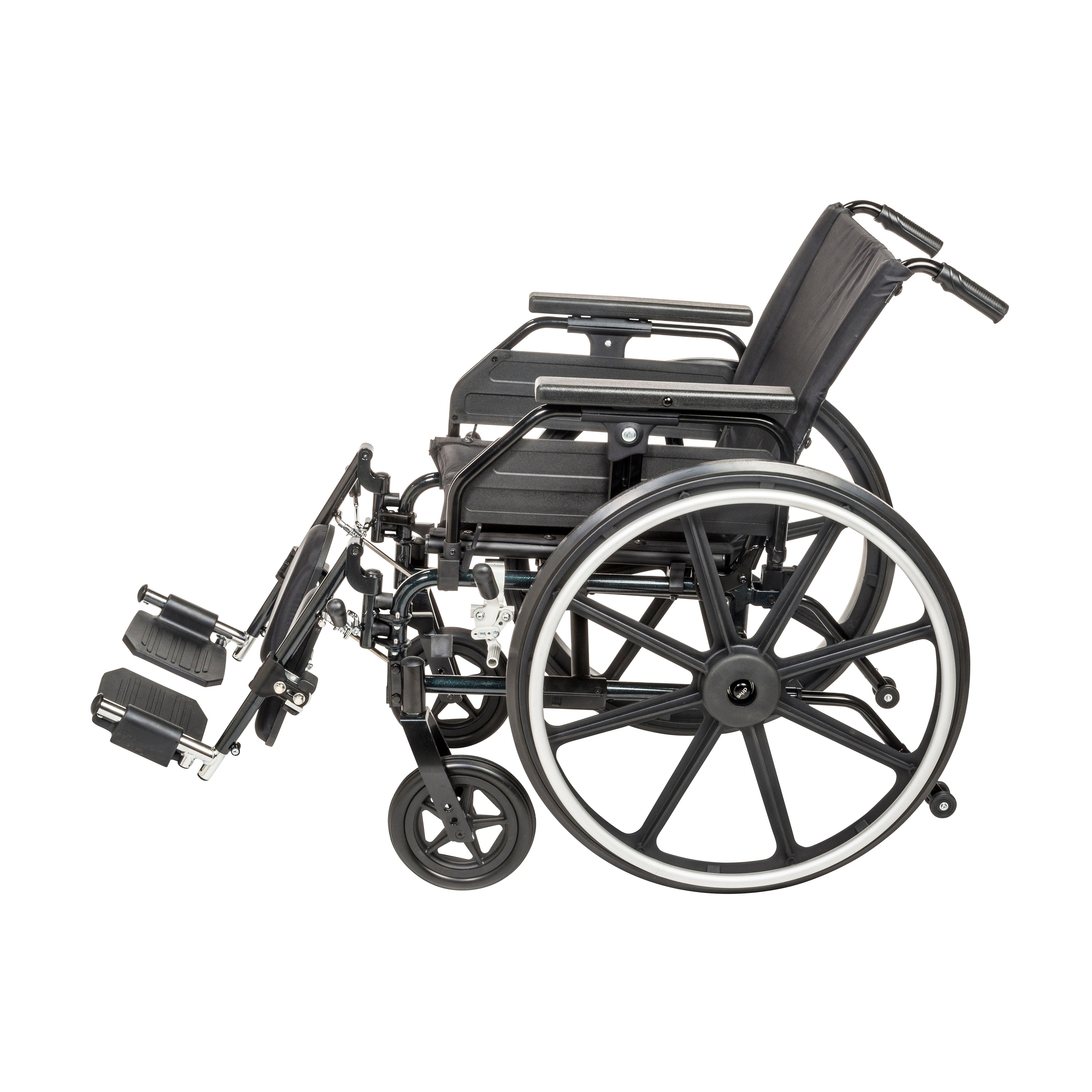 Drive Medical PLA416FBUARAD-ELR Viper Plus GT Wheelchair with Universal Armrests, Elevating Legrests, 16