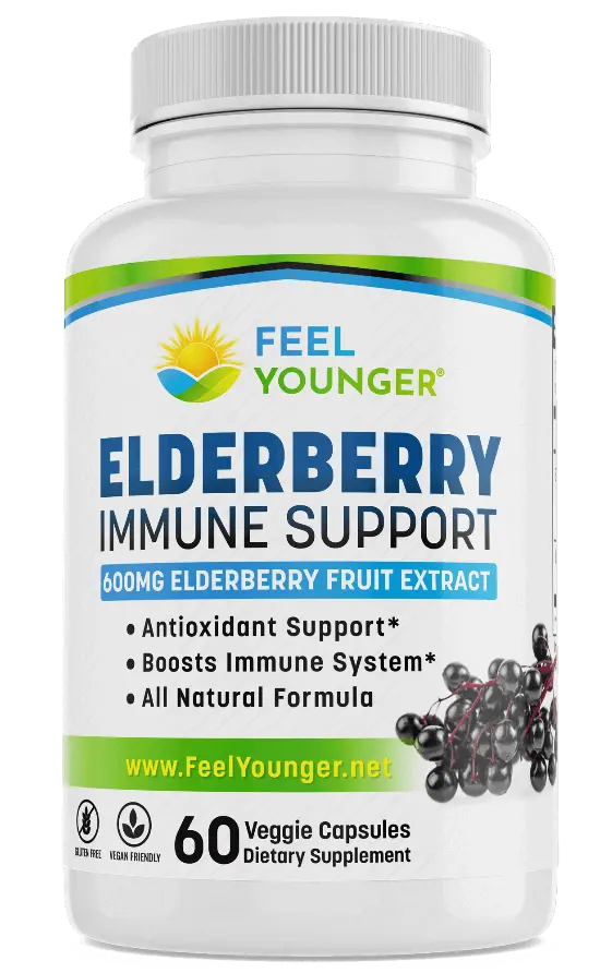 Black Elderberry Capsules Immune Defense Supplement 600mg