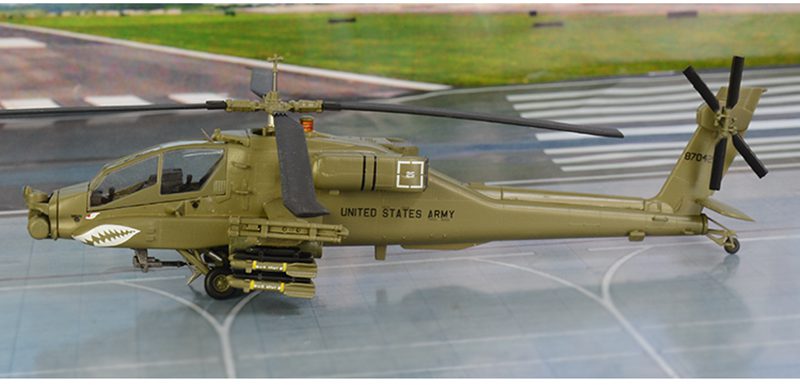 collectible military helicopter AH-64 Apache plastic model