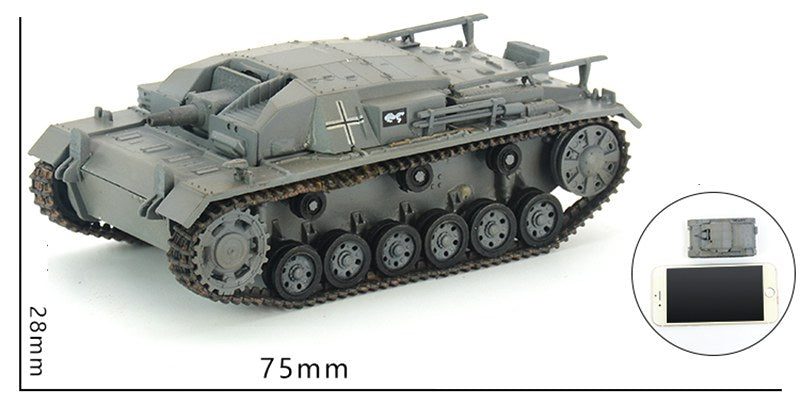 prebuilt 1:72 scale Sturmgeschütz III model 36136 size