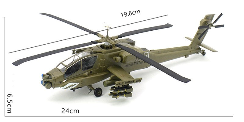 Apache AH 64A US attack helicopter pre built 1 72 scale